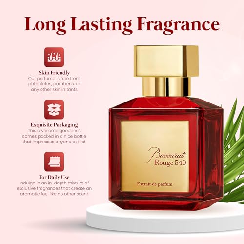 Of Baccarat Rouge 540 Extrait de Parfum Inspiration Bottle 50ml - Long Lasting Daily 12-14 Hours ELIXIR DE Perfume 50% OF FRAGRANCE Concentrated Spray,99% Same Fragrance